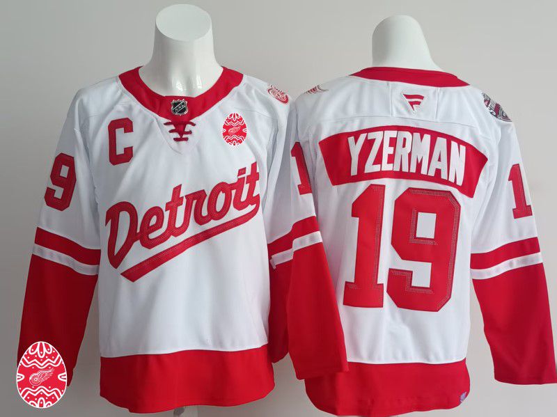 Men Detroit Red Wings #19 Yzerman White 2025 Fanatics Home Premium NHL Jersey style 3->detroit red wings->NHL Jersey